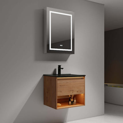 Bergen 24 Inch Luxury Designer Floating Vanity (Dual LED Illuminated) (Vanity Only)