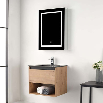 Bergen 24 Inch Luxury Designer Floating Vanity (Dual LED Illuminated) (Vanity Only)