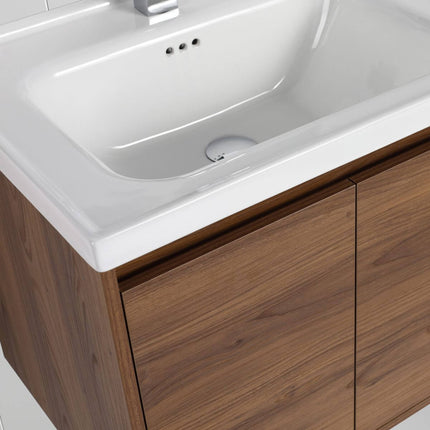 Bern 28 inch Modern Floating Vanity with One-piece Ceramic Sink and Countertop