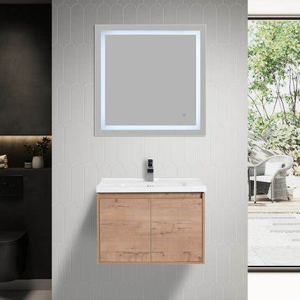 Bern 28 inch Modern Floating Vanity with One-piece Ceramic Sink and Countertop