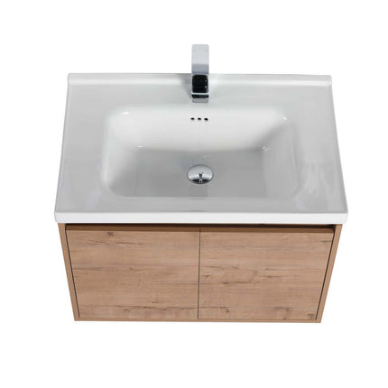 Bern 28 inch Modern Floating Vanity with One-piece Ceramic Sink and Countertop