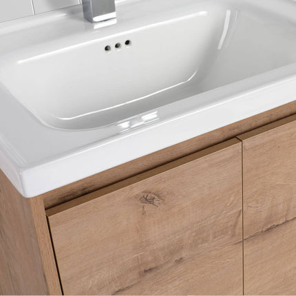 Bern 28 inch Modern Floating Vanity with One-piece Ceramic Sink and Countertop