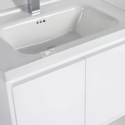 Bern 28 inch Modern Floating Vanity with One-piece Ceramic Sink and Countertop