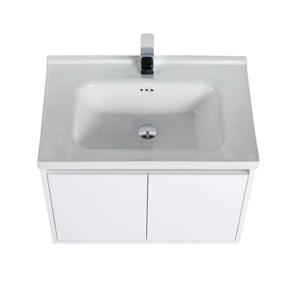 Bern 28 inch Modern Floating Vanity with One-piece Ceramic Sink and Countertop