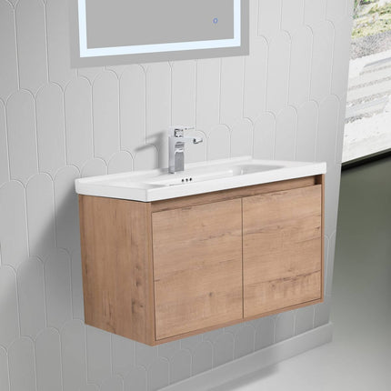 Bern 32 inch Modern Floating Vanity with One-piece Ceramic Sink and Countertop