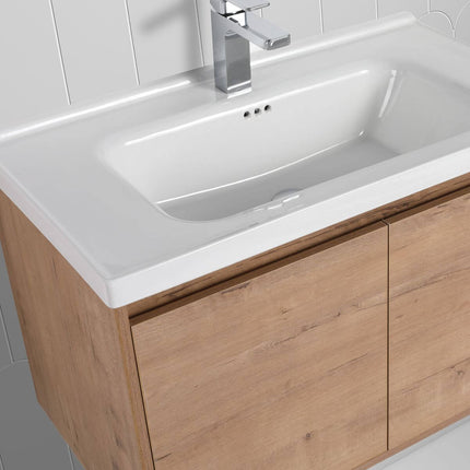 Bern 32 inch Modern Floating Vanity with One-piece Ceramic Sink and Countertop
