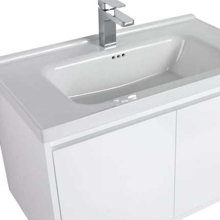 Bern 32 inch Modern Floating Vanity with One-piece Ceramic Sink and Countertop