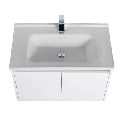Bern 32 inch Modern Floating Vanity with One-piece Ceramic Sink and Countertop