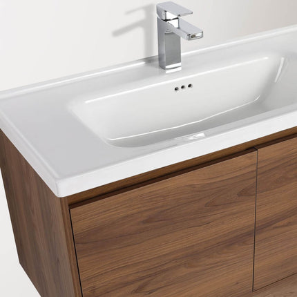 Bern 36 inch Modern Floating Vanity with One-piece Ceramic Sink and Countertop