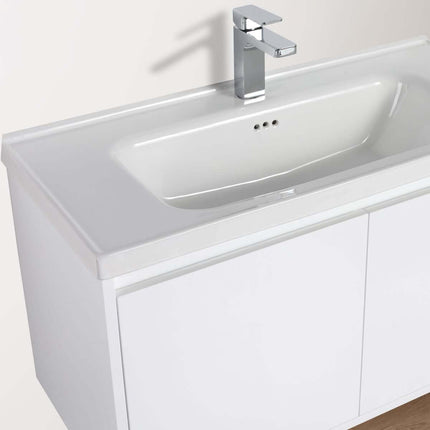 Bern 36 inch Modern Floating Vanity with One-piece Ceramic Sink and Countertop