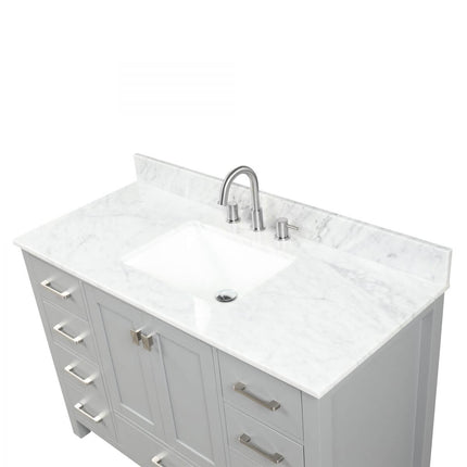 Carrara Marble Vanity Countertop with Backsplash, Pre-Drilled