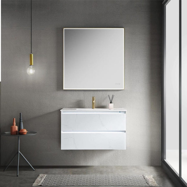 Jena 36 Inch Modern Luxury Floating Vanity, LED Illuminated