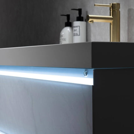 Jena 36 Inch Modern Luxury Floating Vanity, LED Illuminated