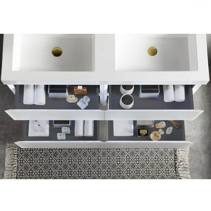 Jena 48 Inch Modern Luxury Floating Double Vanity, LED Illuminated