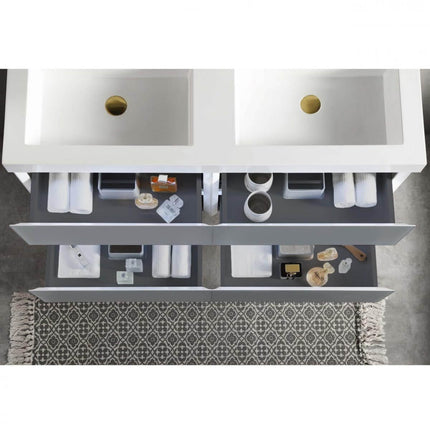 Jena 48 Inch Modern Luxury Floating Double Vanity, LED Illuminated