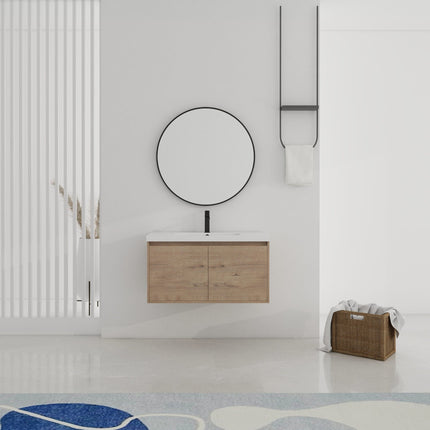 Metro Slim 36 Inch Modern Floating Vanity with Doors