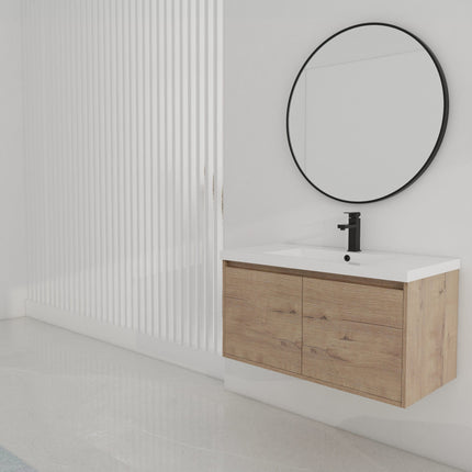 Metro Slim 36 Inch Modern Floating Vanity with Doors