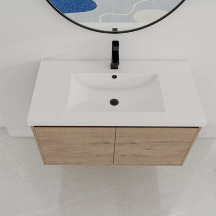Metro Slim 36 Inch Modern Floating Vanity with Doors