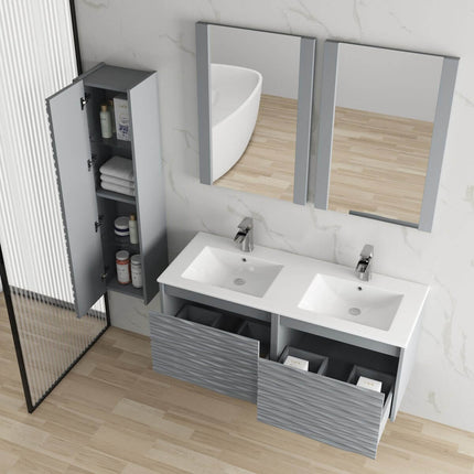 Paris 48 inch Modern Designer Floating Double Vanity (Cabinet Only)