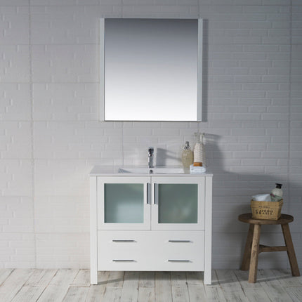 Sydney 36 Inch Traditional Vanity with Frosted Glass