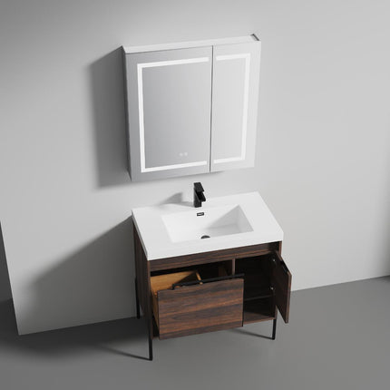 Turin 36 Inch Sleek and Modern Wood Vanity