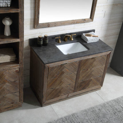 Weathered Herringbone 60 Inch Designer Double Bathroom Vanity